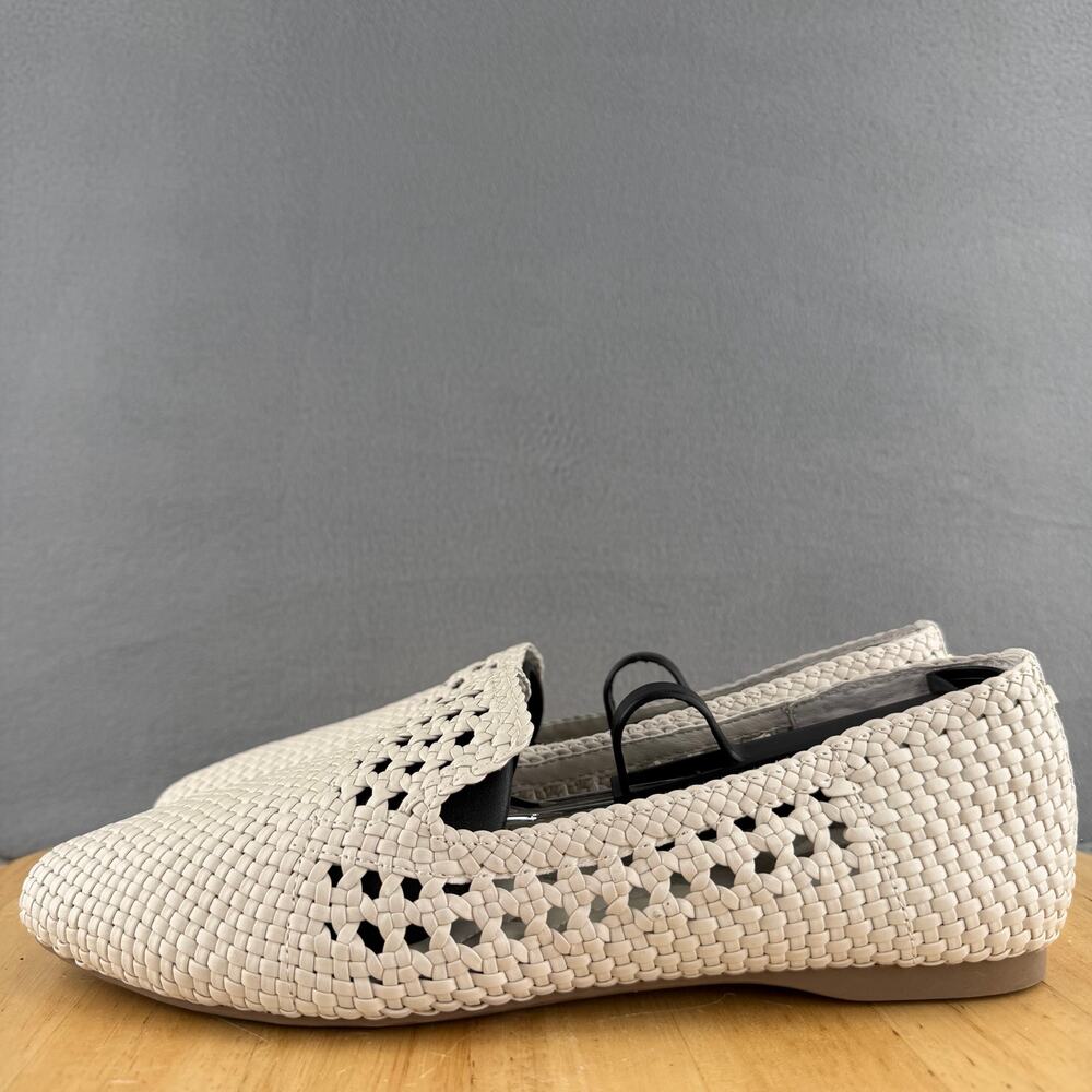 Birdies woven leather slip-on flats in ivory
